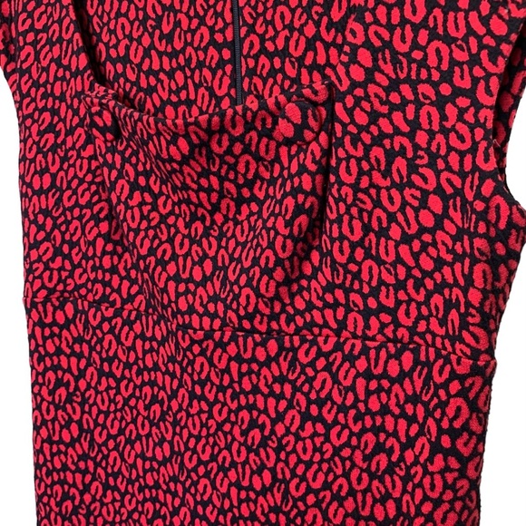 Calvin KLEIN KNEE LENGTH RED LEOPARD SLEEVELESS DRESS SIZE 6 - Picture 6 of 9
